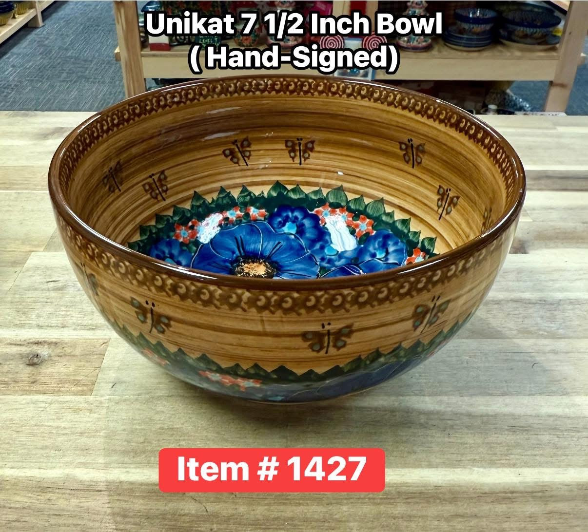 Polish Pottery Unikat Ceraf( Brwn/Bl) Bowl