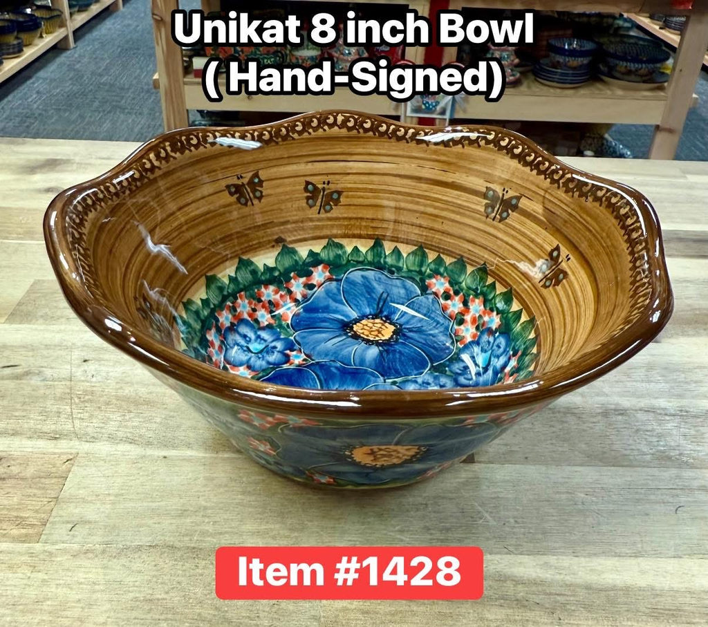 Polish Pottery Unikat Ceraf ( Brwn/Blue) Bowl