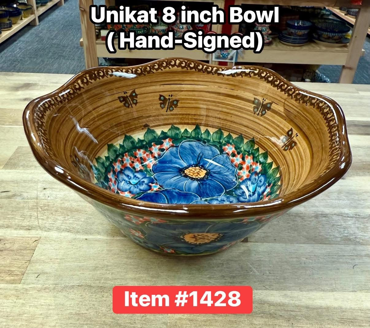 Polish Pottery Unikat Ceraf ( Brwn/Blue) Bowl