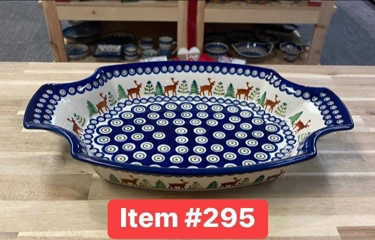 Polish Pottery Cabin Pattern(Deer) Pierogi Tray