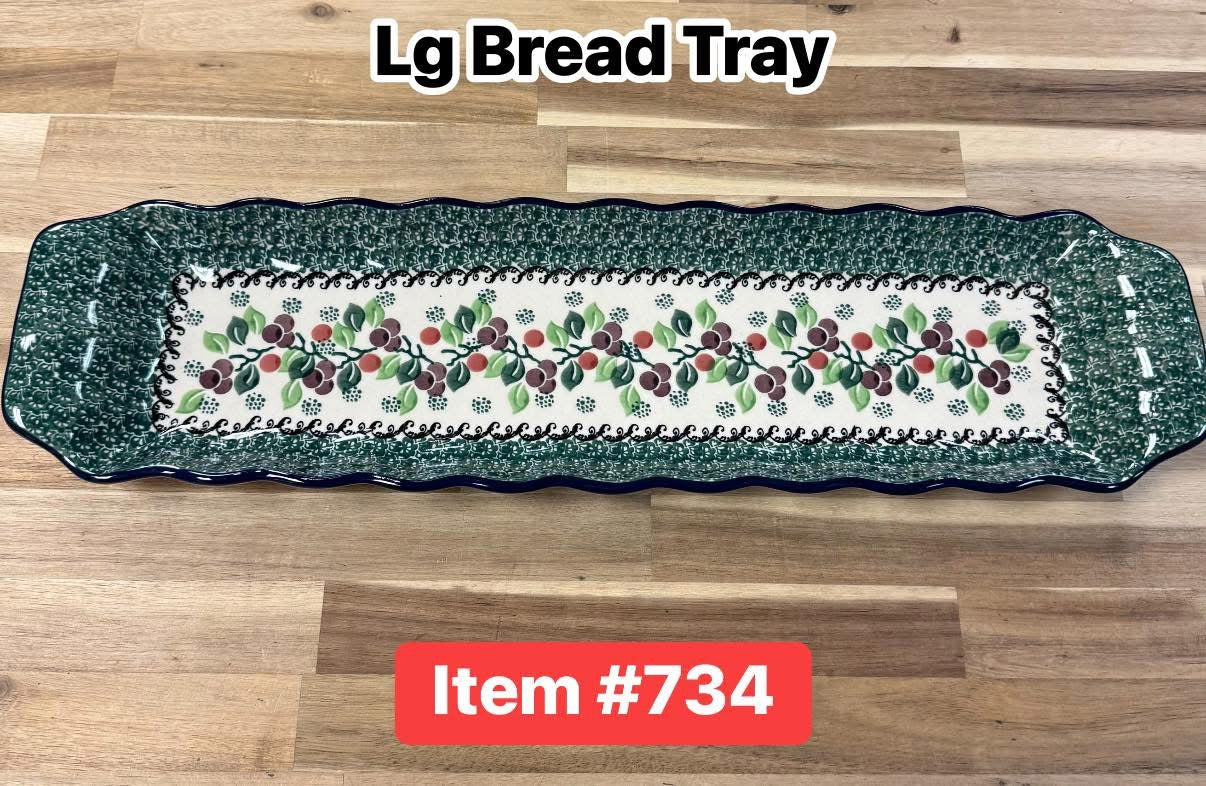 Polish Pottery Traditional(Grapes) Long Bread Tray