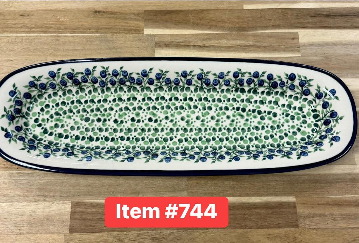 Polish Pottery Traditional Blueberries Bread Tray