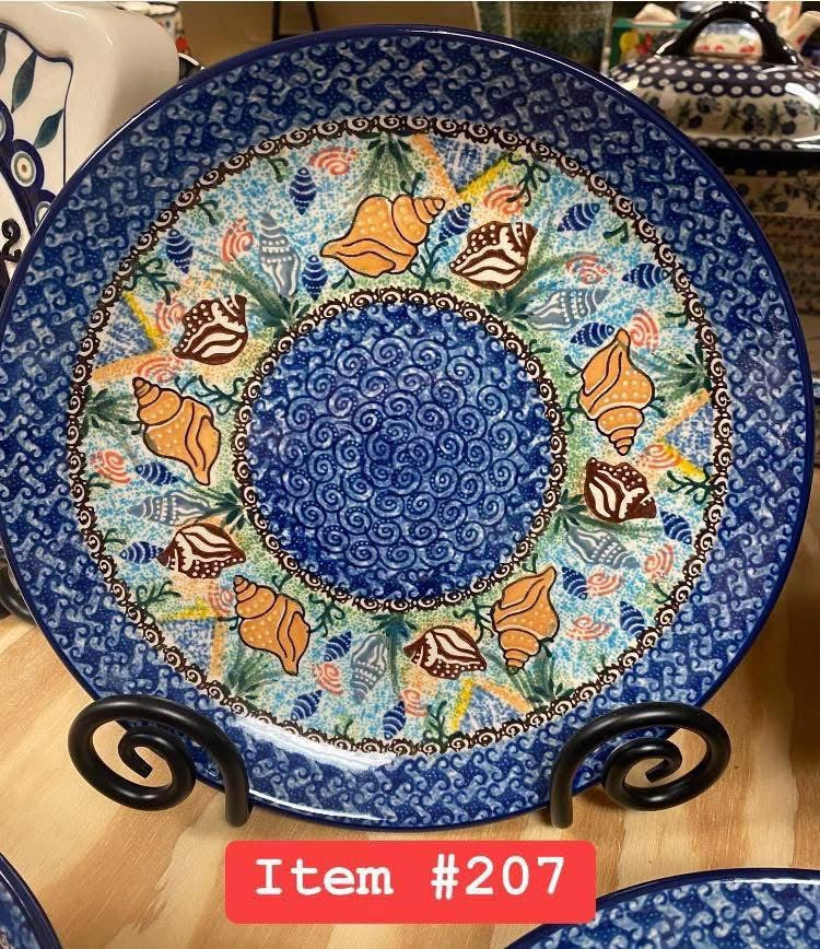 Polish Pottery Unikat 1899(Seashells) Dinner Plate