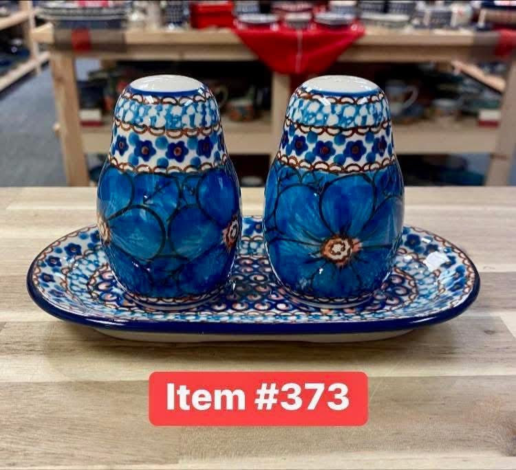Polish Pottery Unikat 408C Salt & Pepper Set