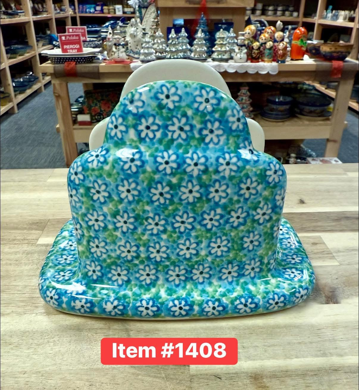 Polish Pottery Traditional Fresh Flowers Napkin Holder