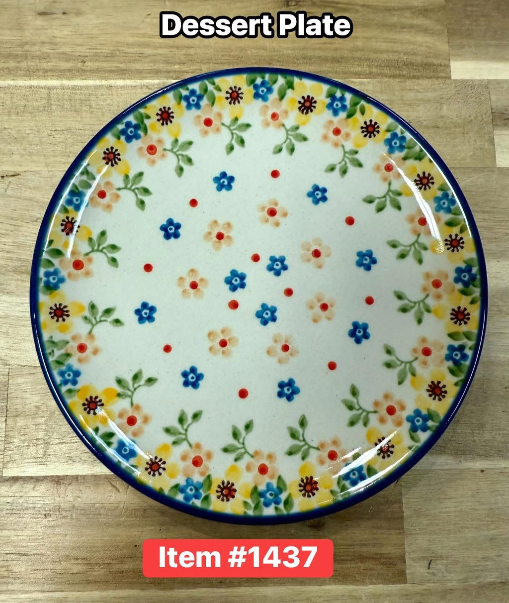 Polish Pottery Traditional( Yellow Flwr) Dessert Plate