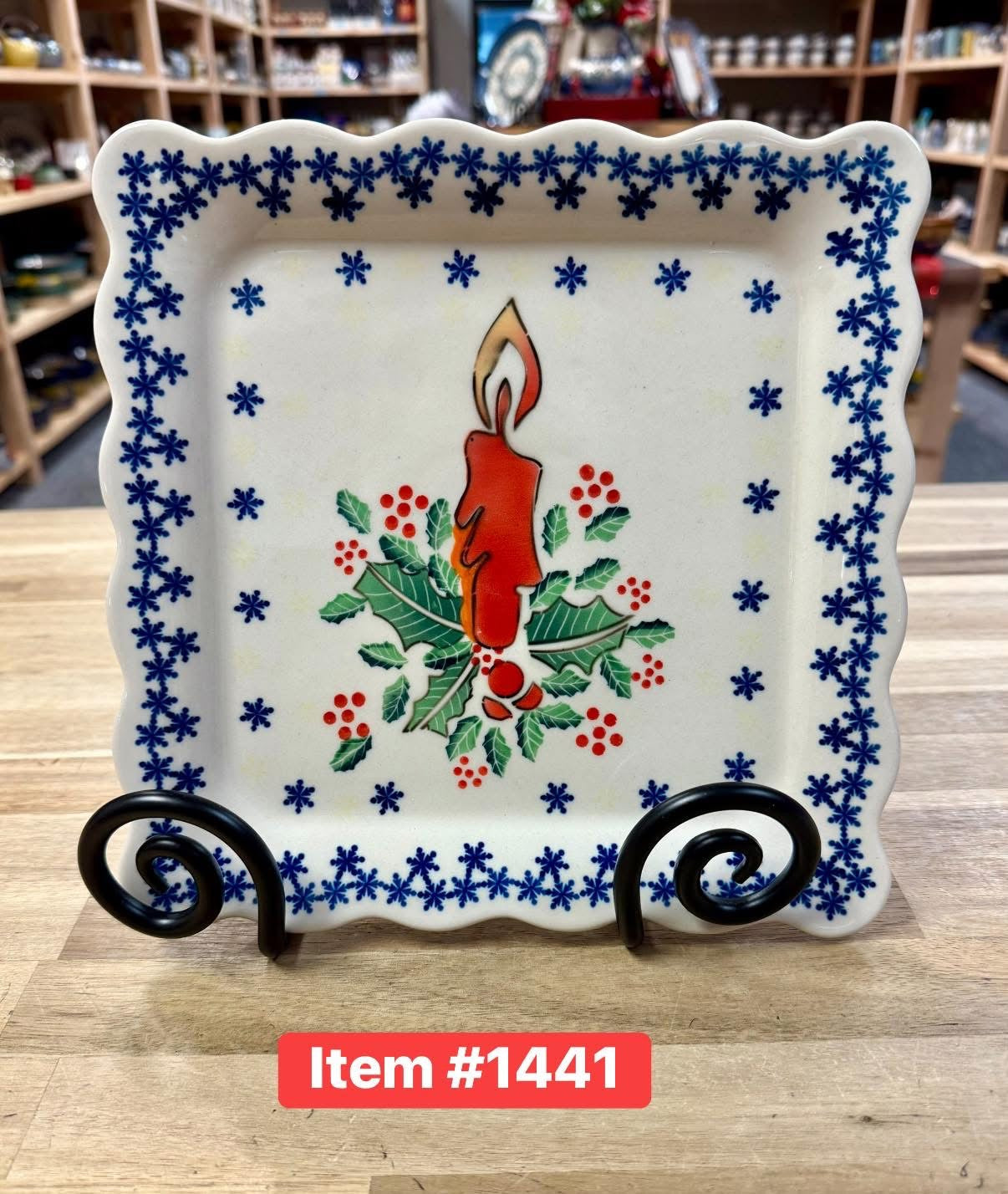 Polish Pottery Candle Serving Plate