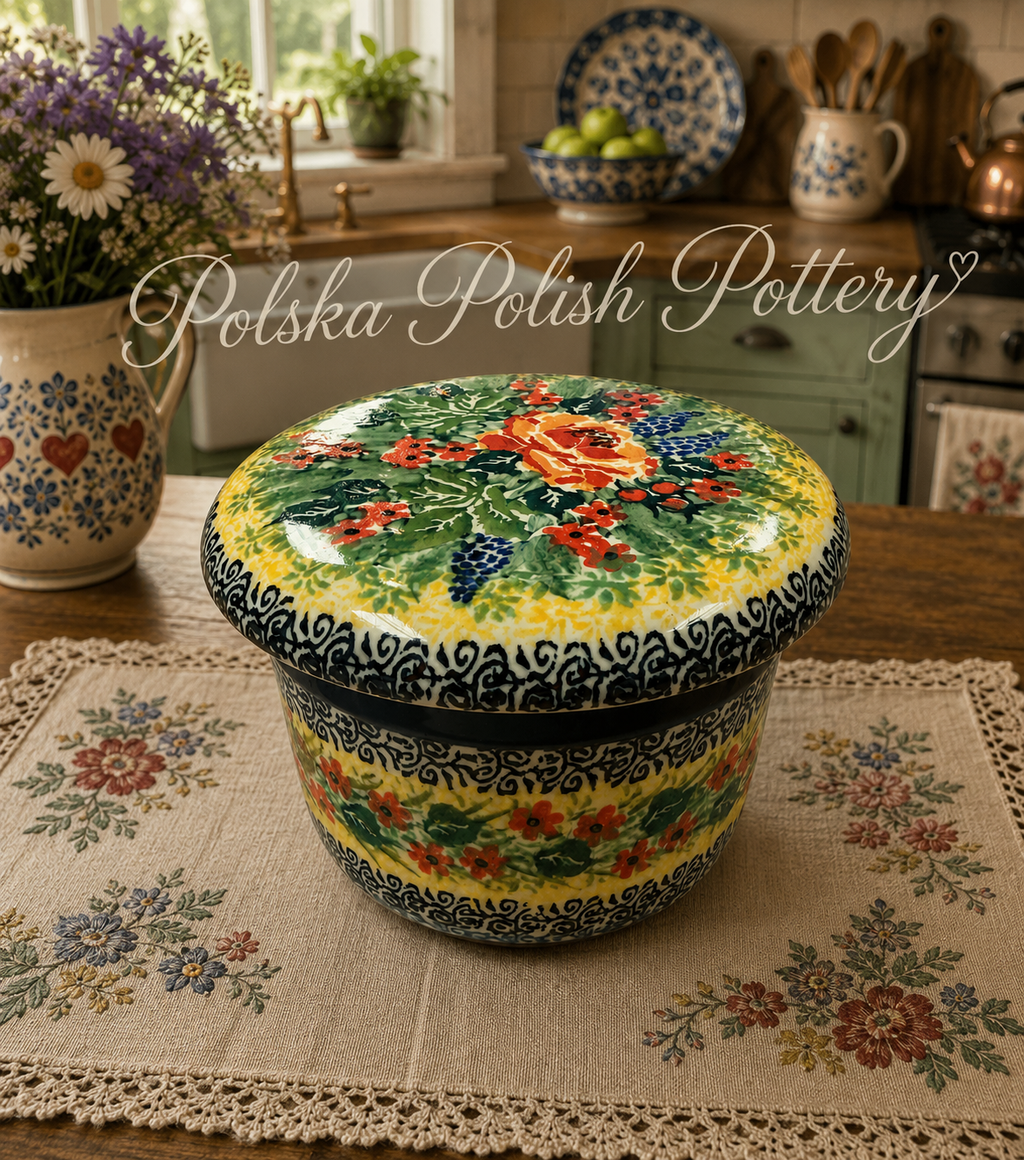 Polish Pottery Unikat 4779 Butter Crock