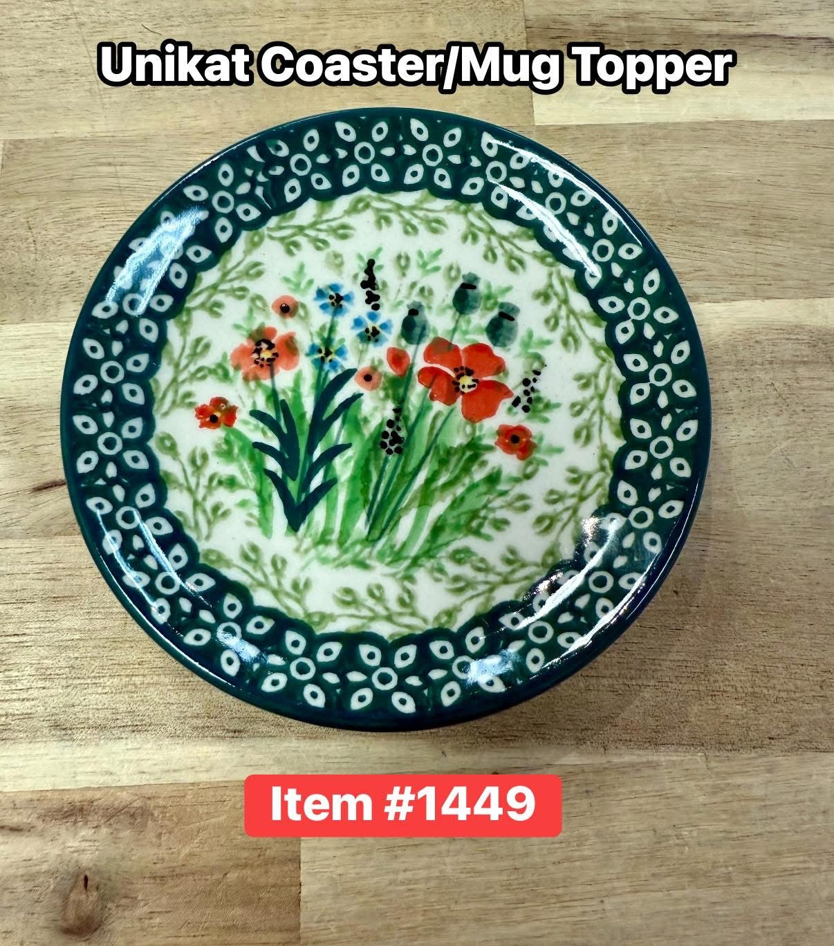 Polish Pottery Unikat 4335 Coaster/Mug Topper