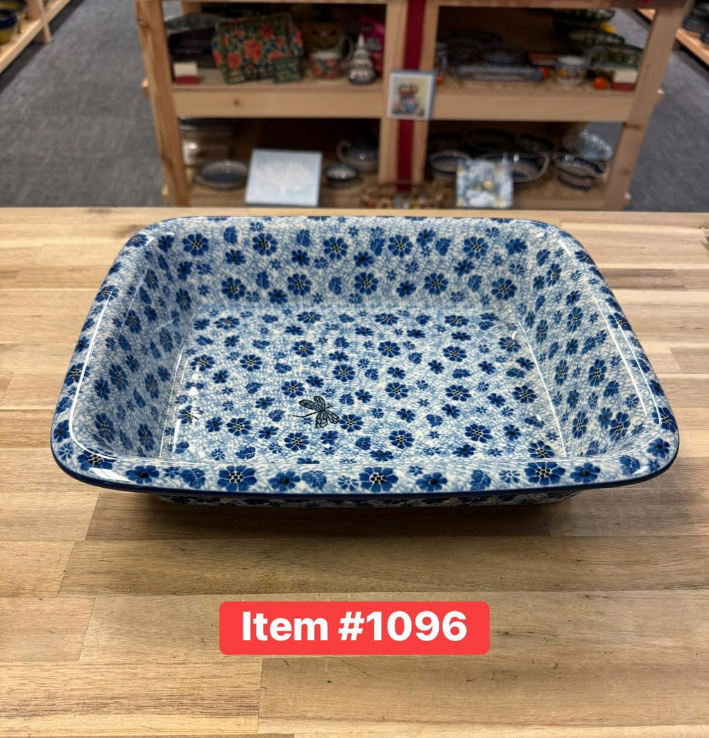 Polish Pottery Trad.(Blue Dragonfly) Lg. Casserole/Lasagna Baker