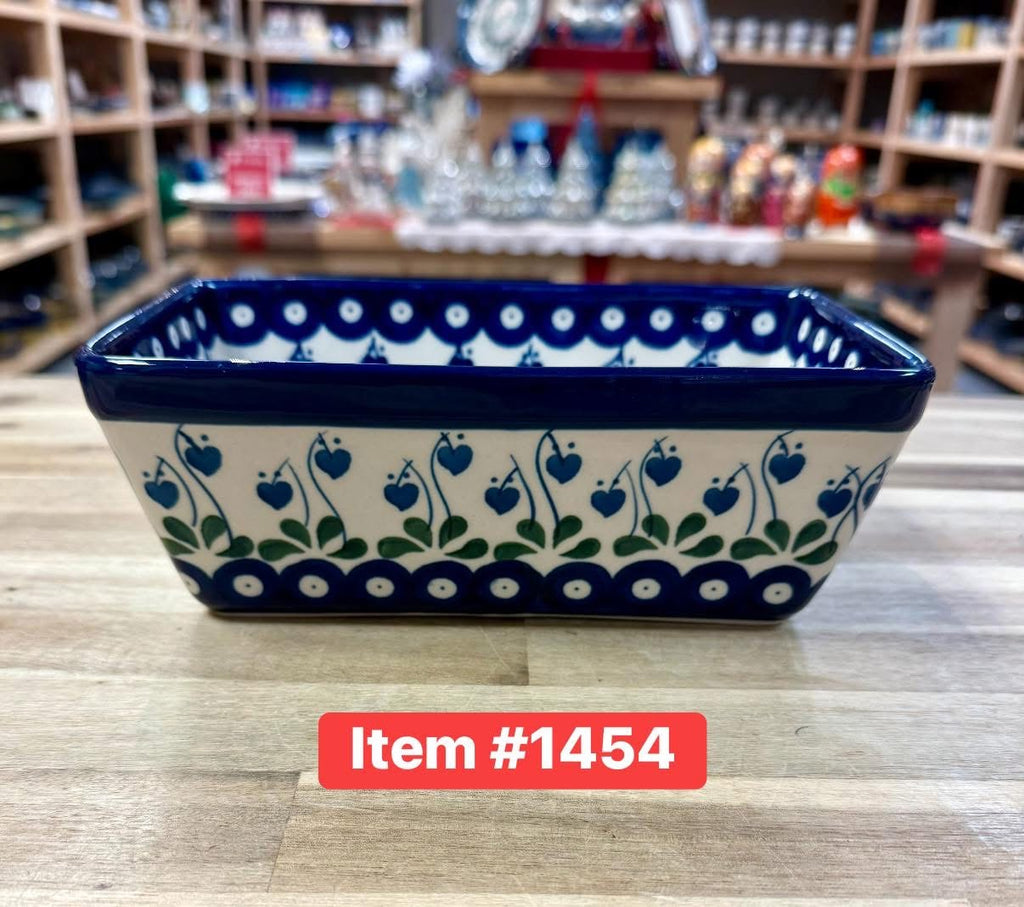 Polish Pottery Traditional(Drop Hearts) Bread Pan
