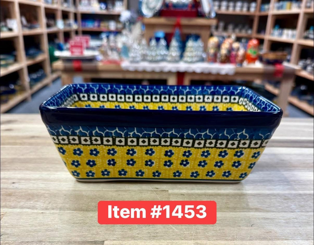 Polish Pottery Traditional(Yellow/Blue) Bread Pan