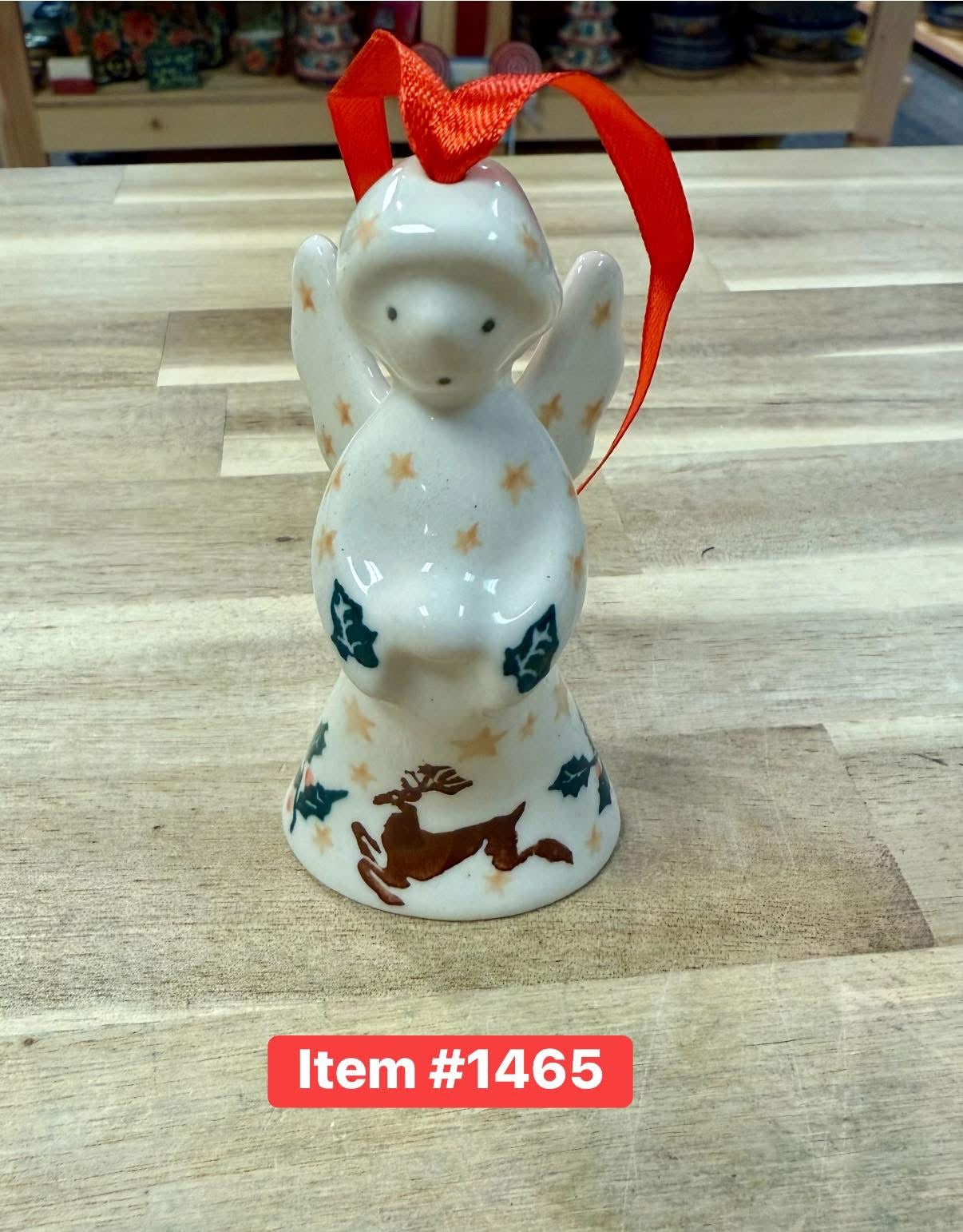 Polish Pottery Traditional(Reindeer) Angel Ornament