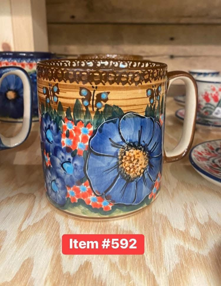 Polish Pottery CerRaf( Blue/Brown) Mug