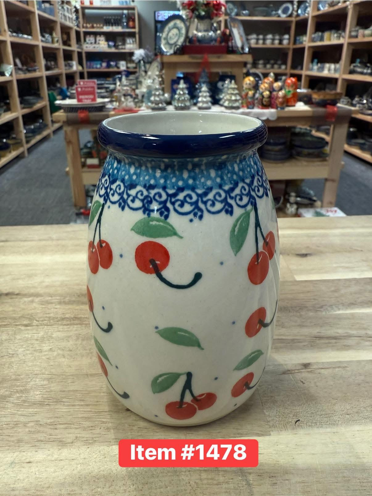 Polish Pottery Traditional(Cherries) Milk Jug