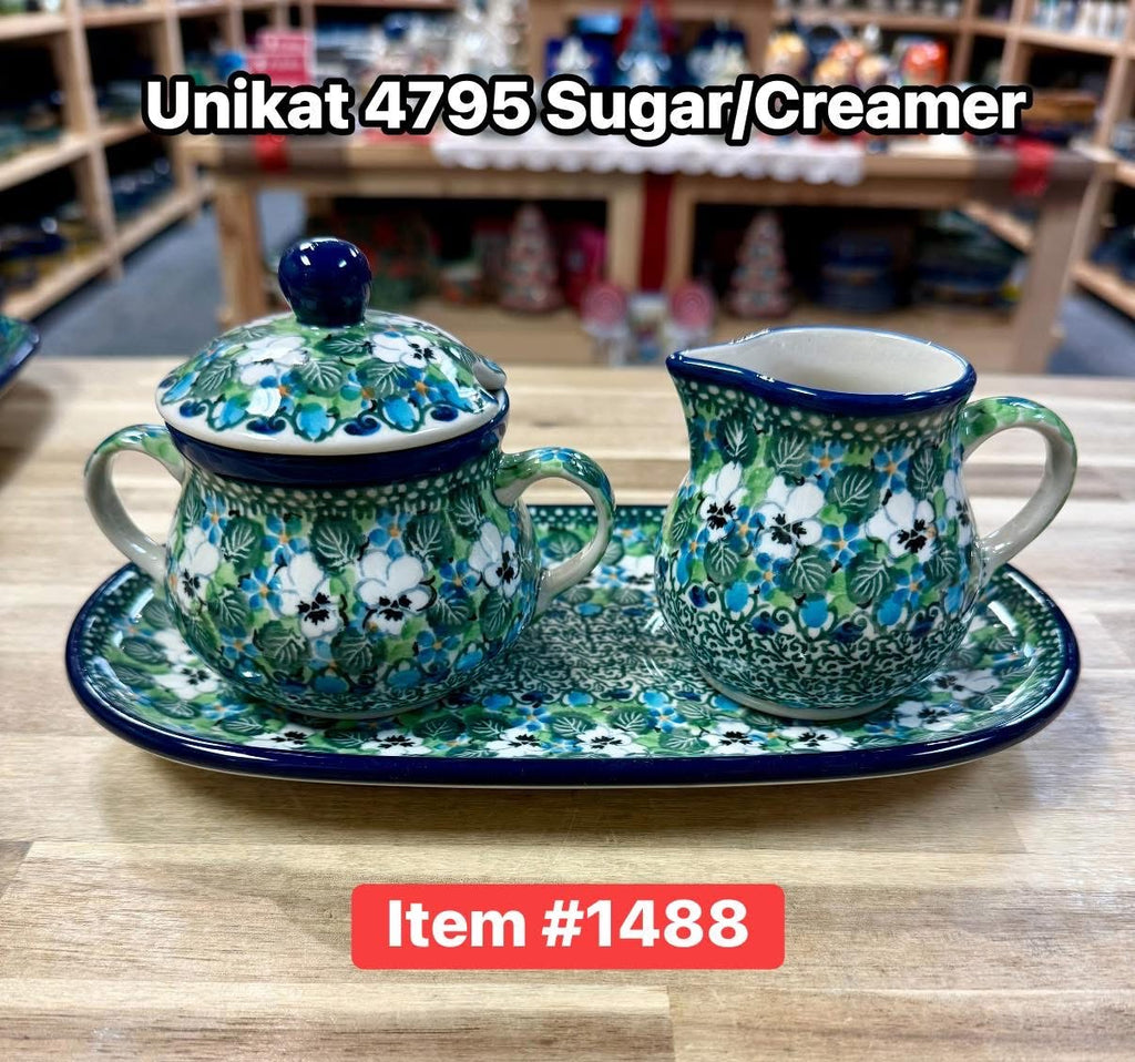 Polish Pottery Unikat 4795 Sugar/Creamer