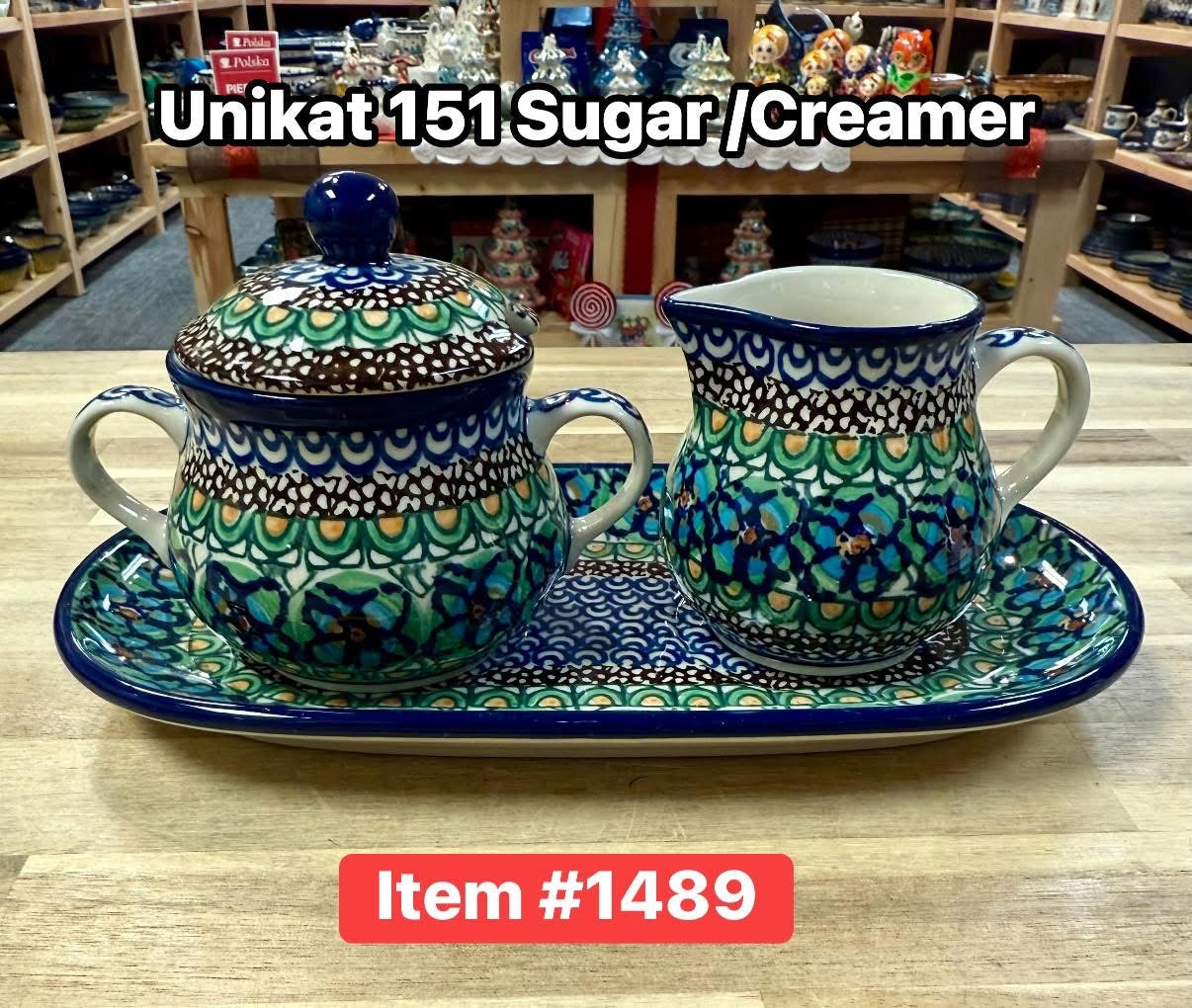 Polish Pottery Unikat 151 Sugar/Creamer