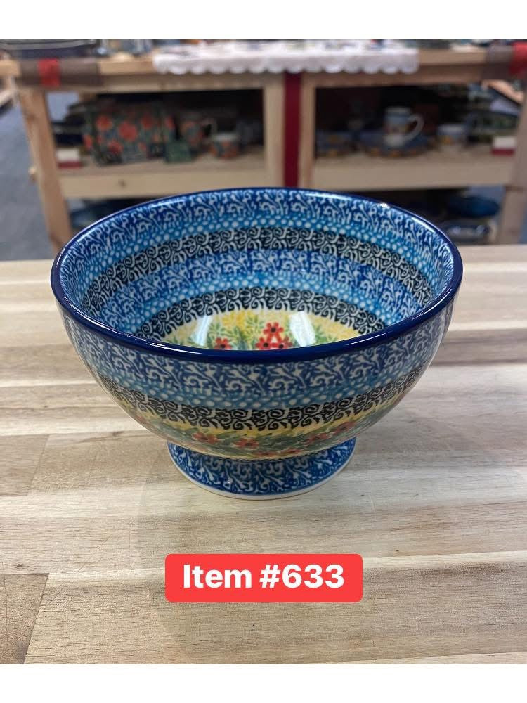 Polish Pottery Unikat 4775 Pedestal Bowl