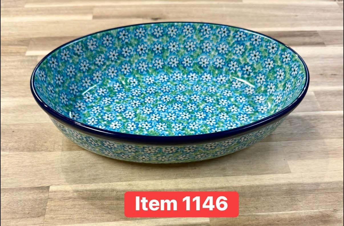 Polish Pottery Traditional(Fresh Flowers) Oval Baker