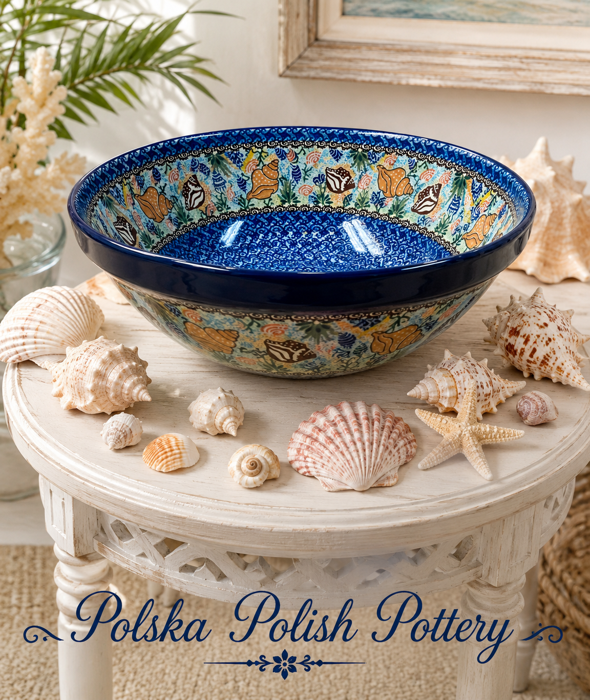 Polish Pottery Medium Mix Bowl - Unikat 1899 Seashells