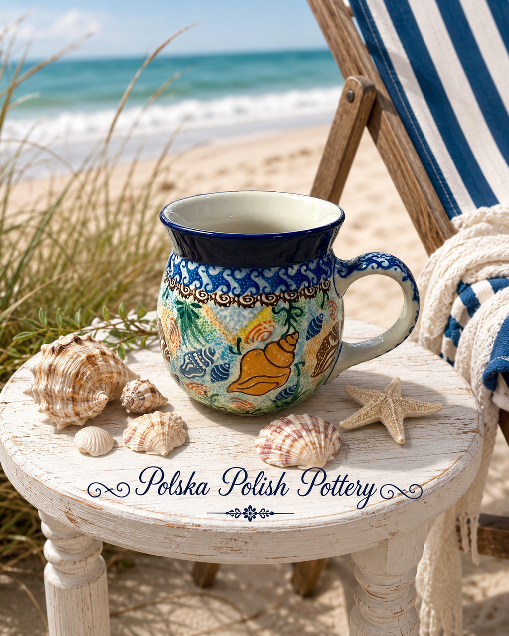 Polish Pottery Bubble Mug - Unikat 1899 Seashells