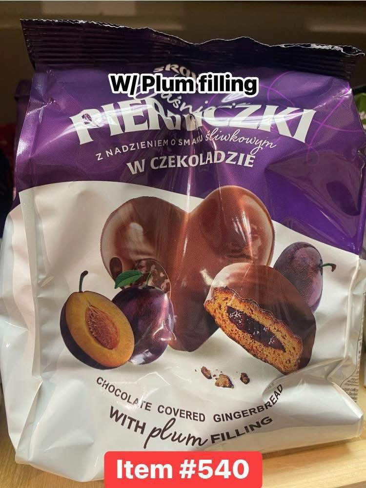 Basniowe Pierniczki Polish Chocolate Covered Gingerbread w/ Plum Filling Heart-Shaped Cookies