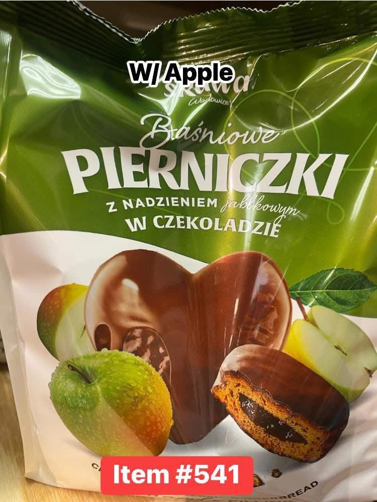 Basniowe Pierniczki Polish Chocolate Covered Gingerbread w/ Apple Filling Heart-Shaped Cookies