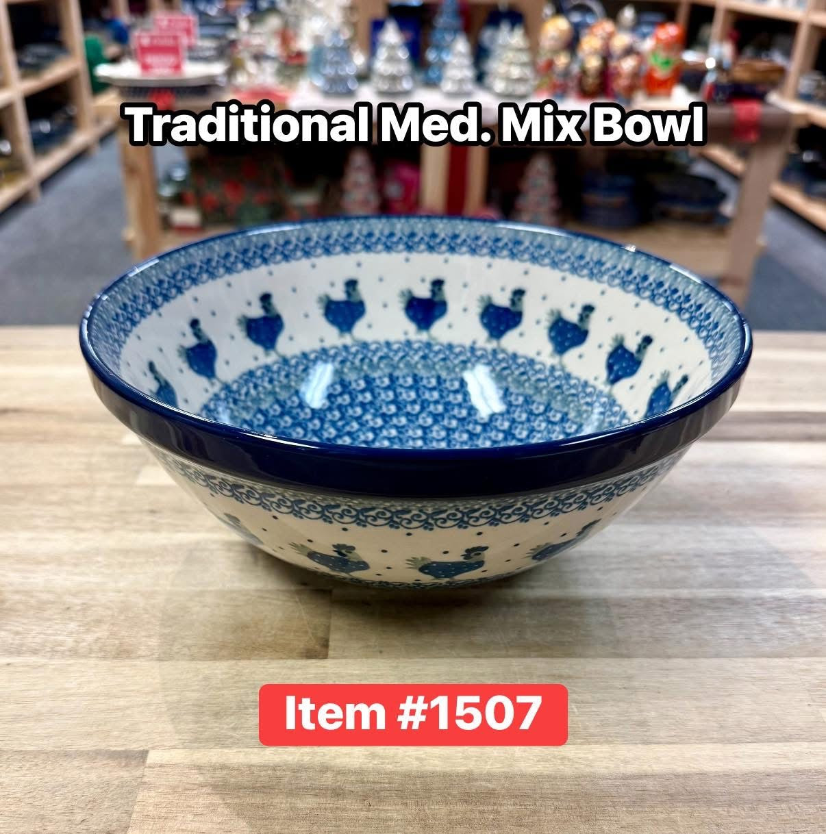 Polish Pottery Traditional( Chickens) Med Mix Bowl