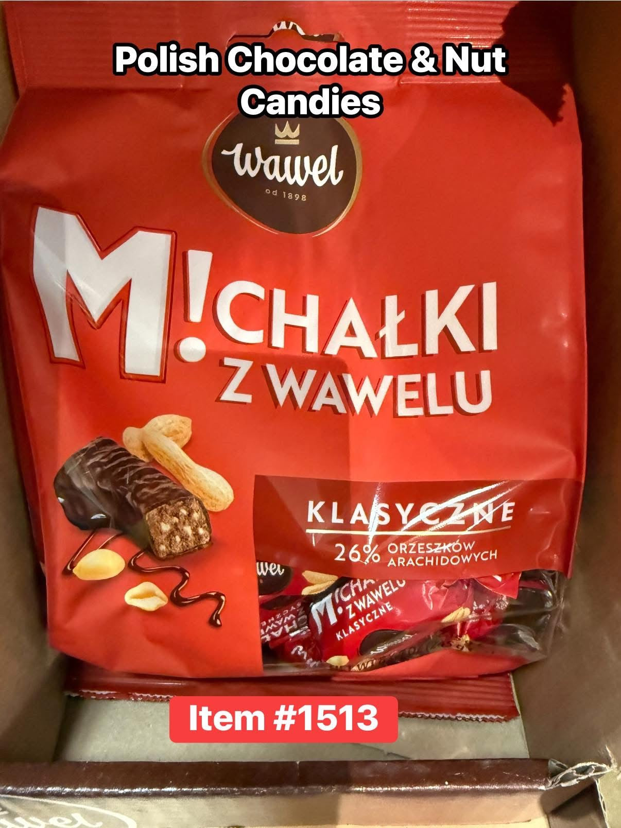 Michalki Zwawelu Polish Chocolate W/Peanuts Candy