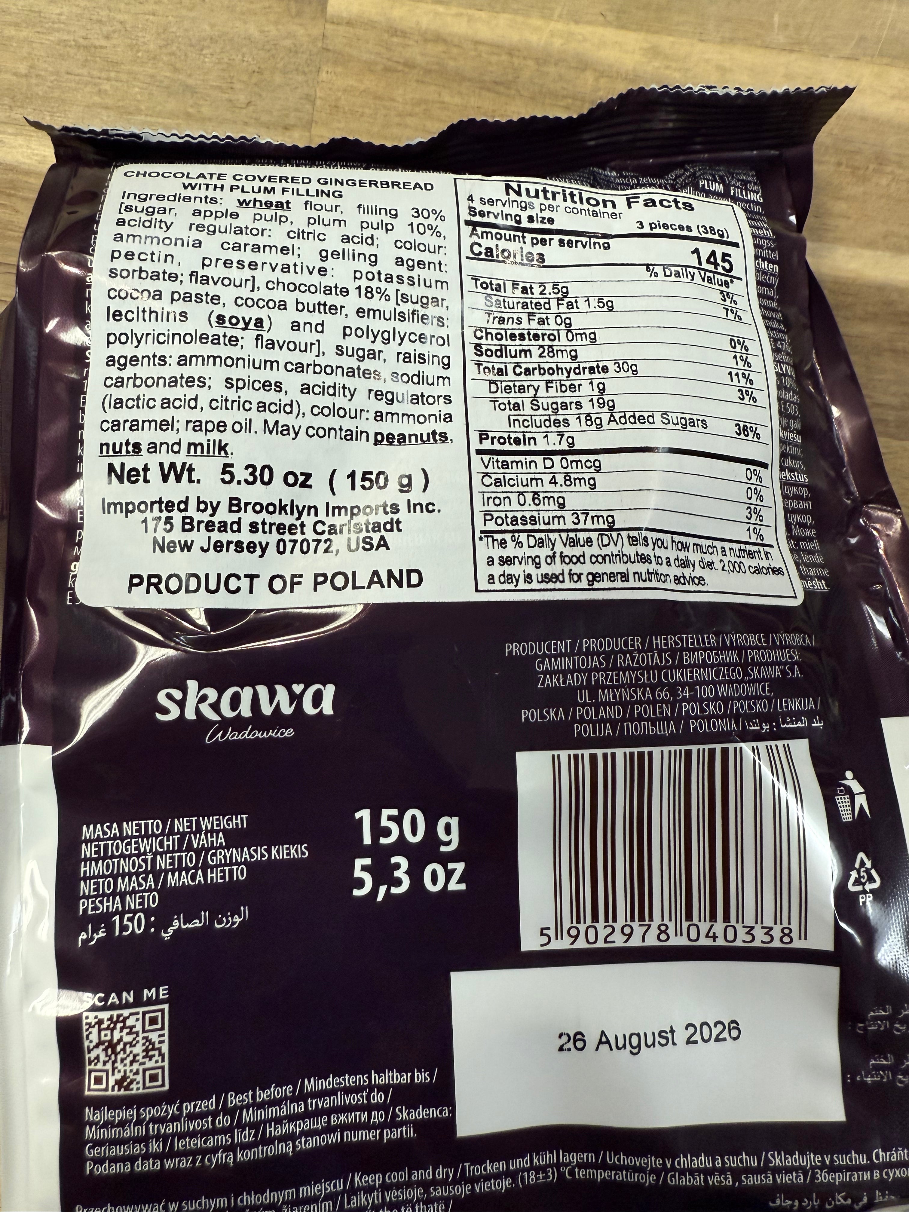 Basniowe Pierniczki Polish Chocolate Covered Gingerbread w/ Plum Filling Heart-Shaped Cookies