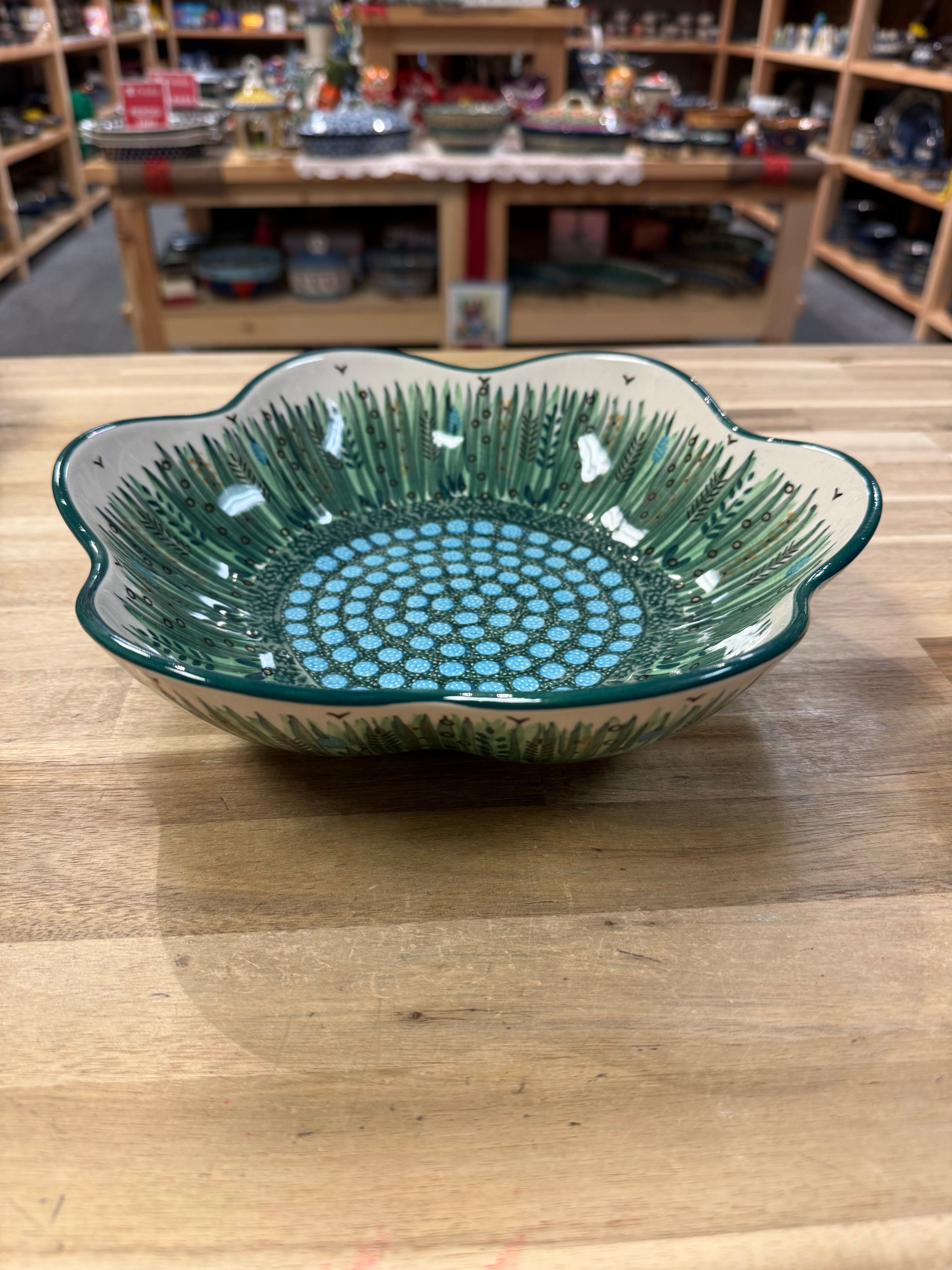 Polish Pottery Clover Shaped Bowl - Unikat 803