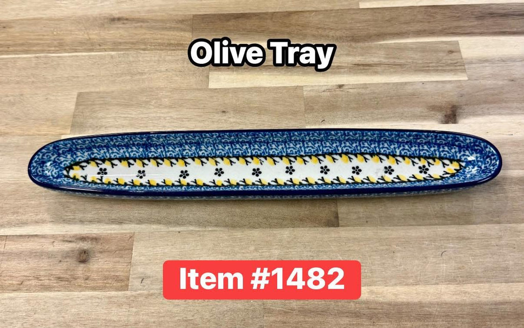 Polish Pottery Traditional(Blue/Yellow) Olive Tray