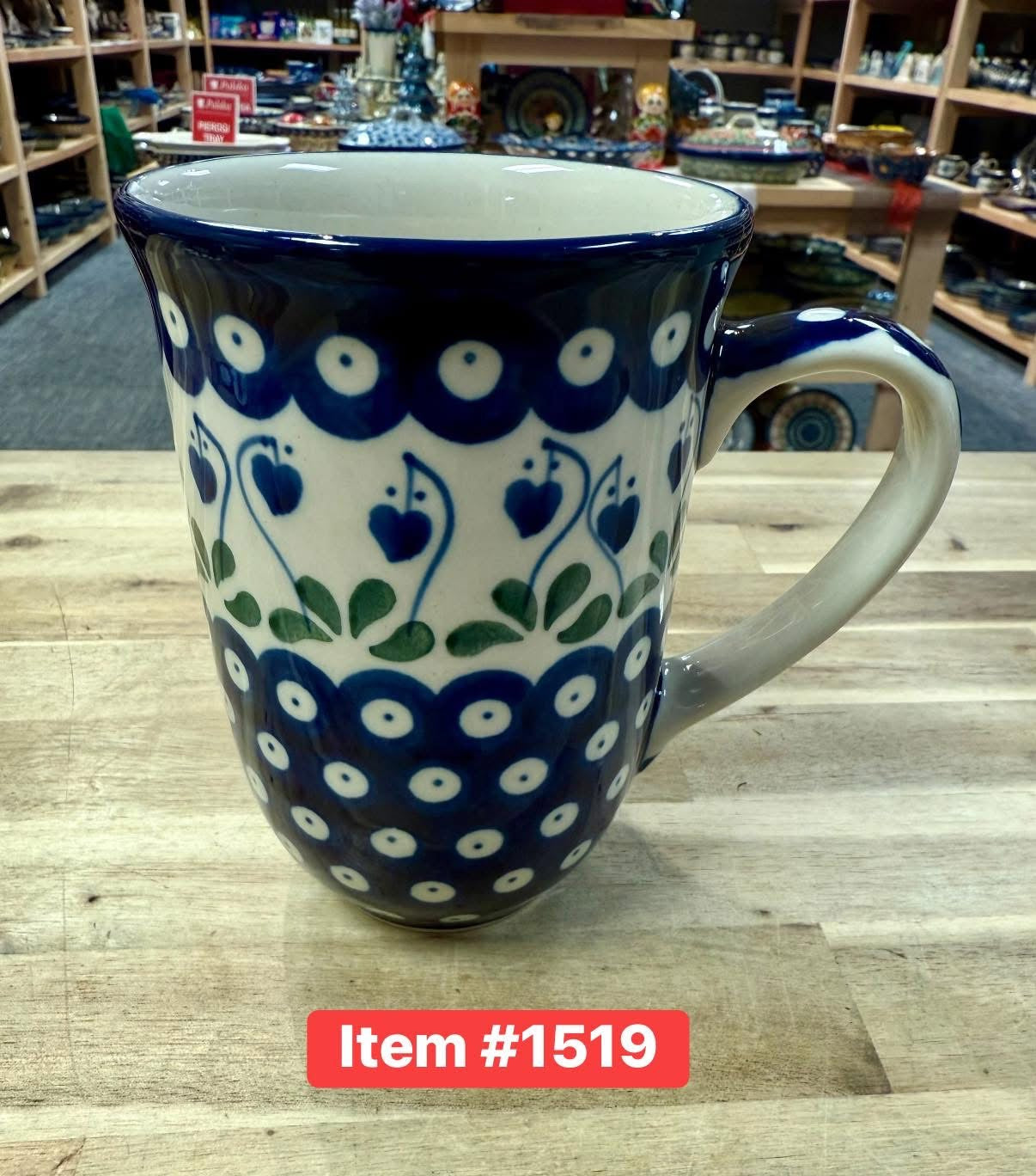 Polish Pottery Traditional(Drop Hearts)Tall Mug