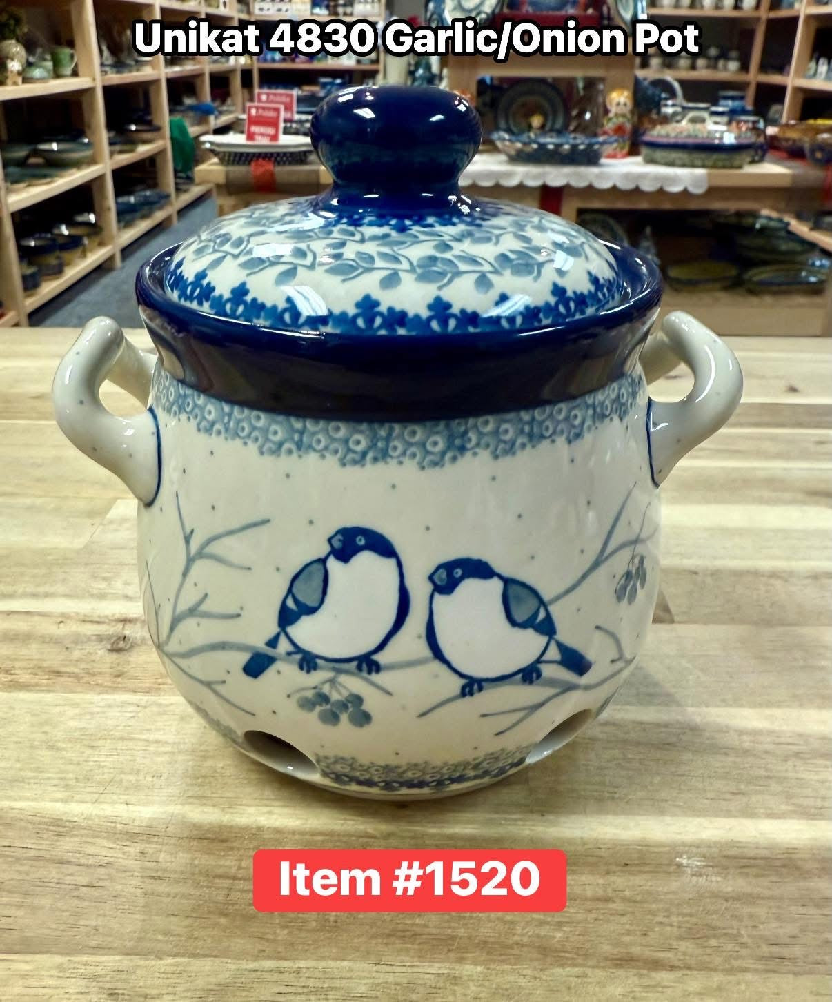Polish Pottery Unikat 4830 Garlic/Onion Jar