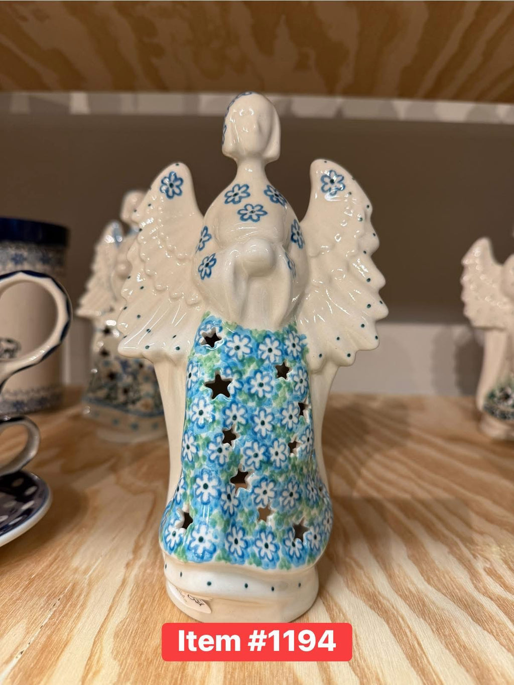 Polish Pottery Traditional(Fresh Flowers) Votive Angel