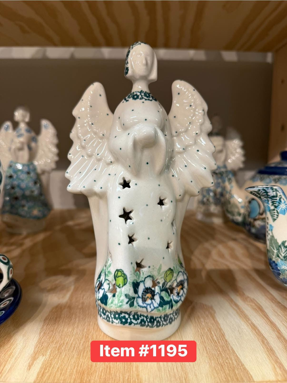 Polish Pottery Traditional Votive Angel