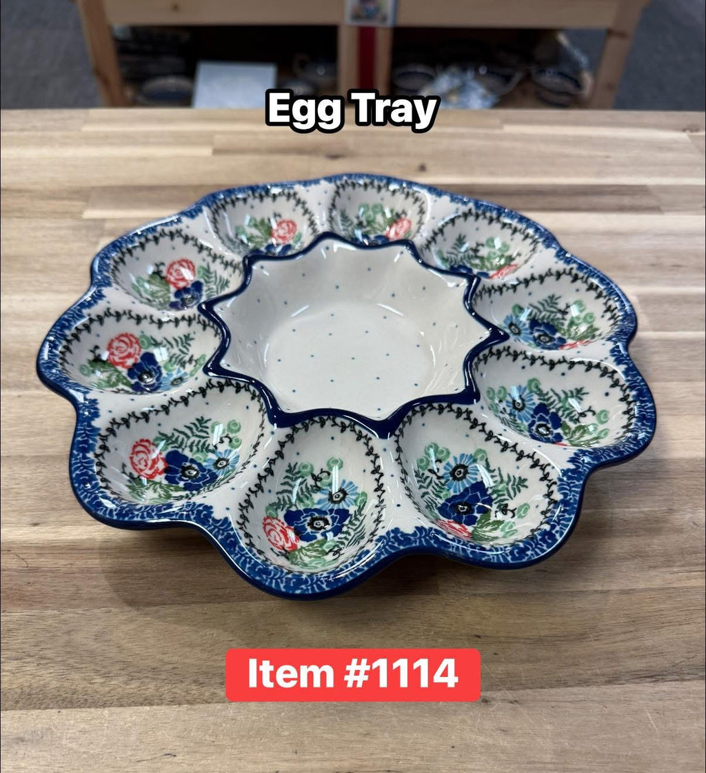 Polish Pottery Traditional(Flower Mix)Egg Tray