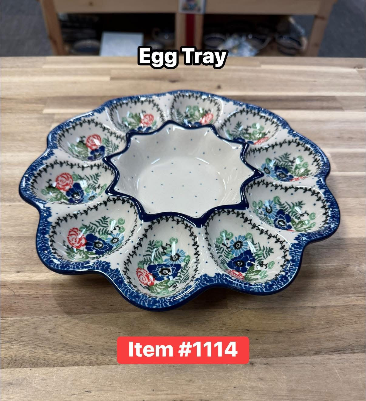 Polish Pottery Traditional(Flower Mix)Egg Tray