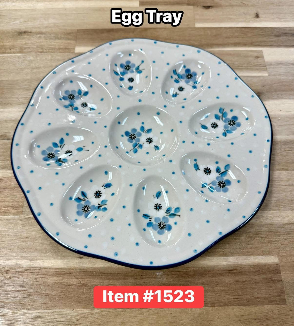 Polish Pottery Traditional(Blue\White Flowers)Egg Tray