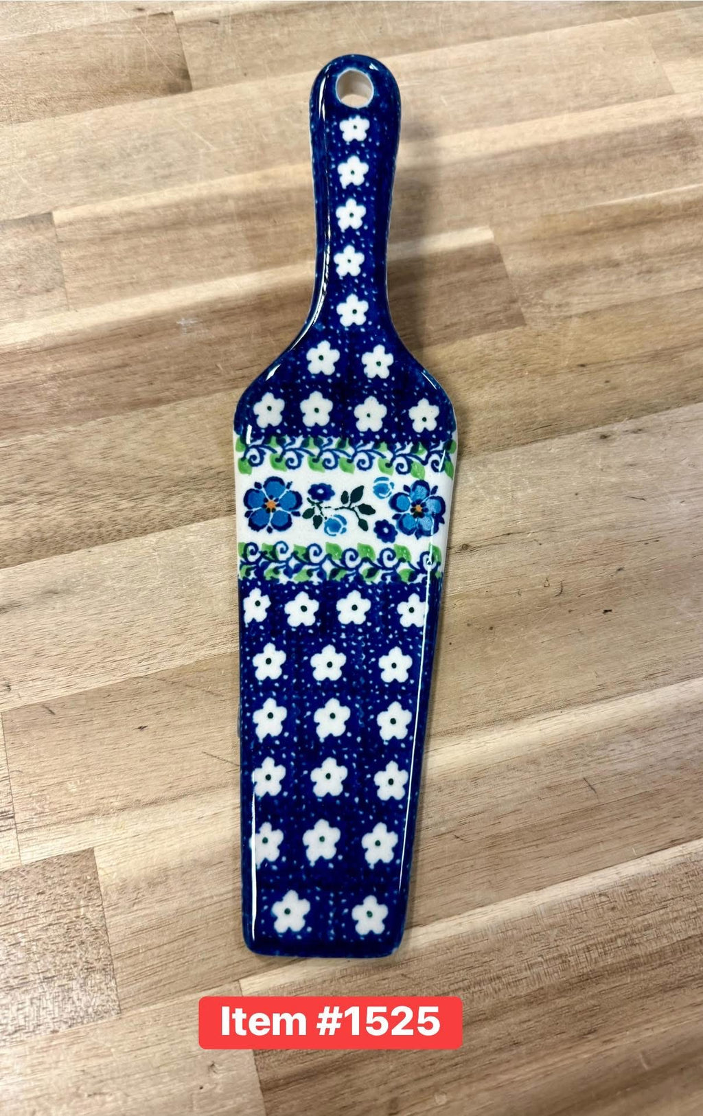 Polish Pottery Traditional(Blue Flower Vine) Cake Server