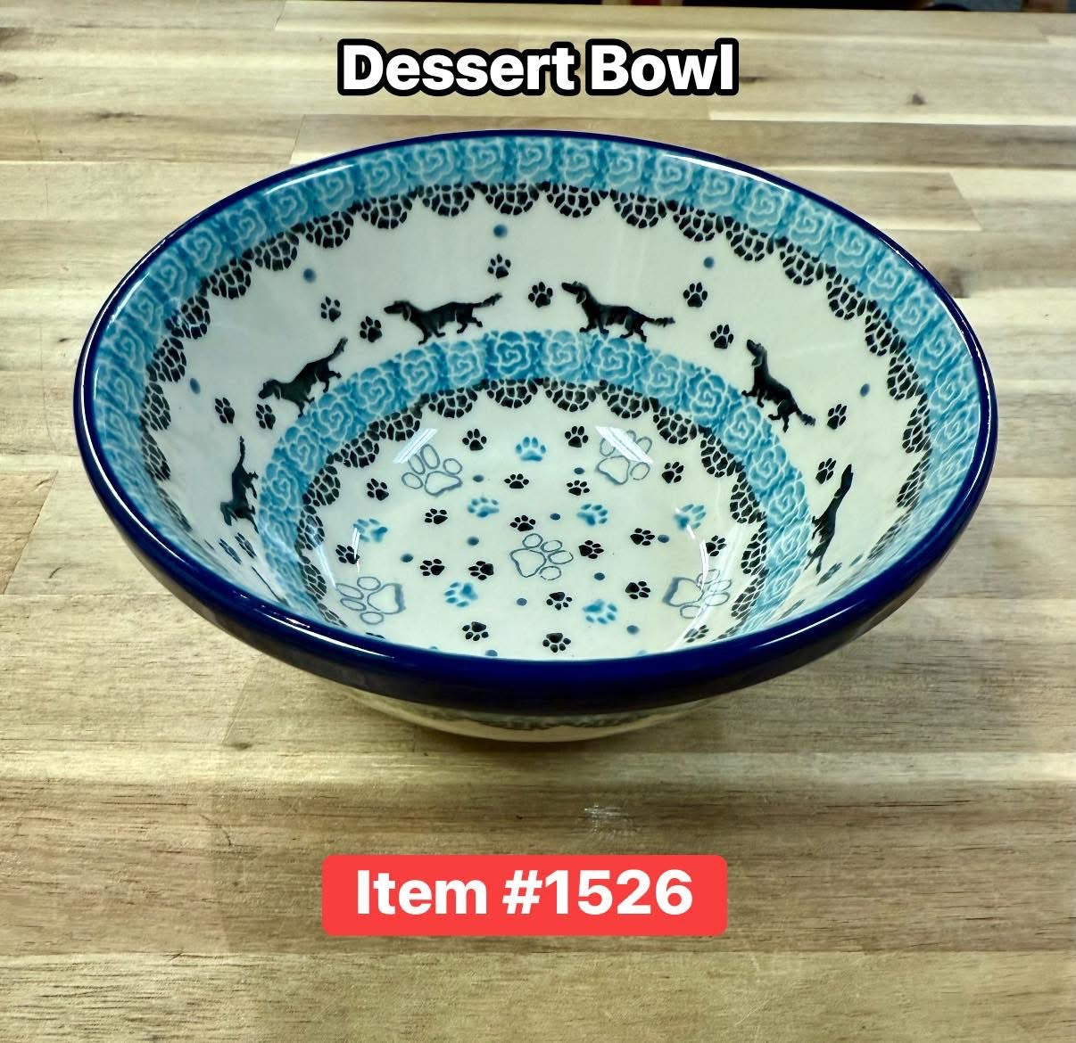 Polish Pottery Traditional(Dogs) Dessert Bowl