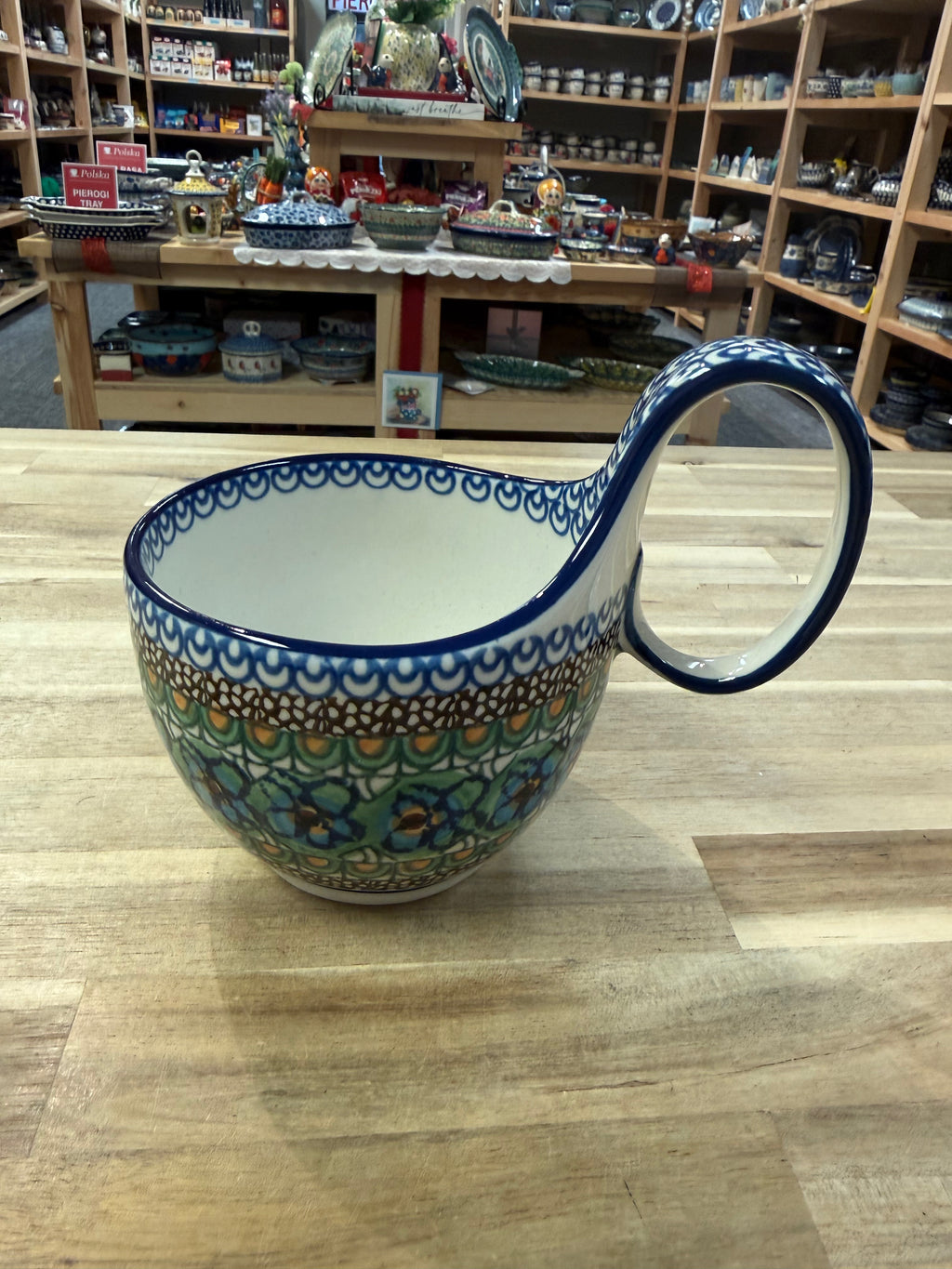 Polish Pottery Soup Mug - Unikat 151