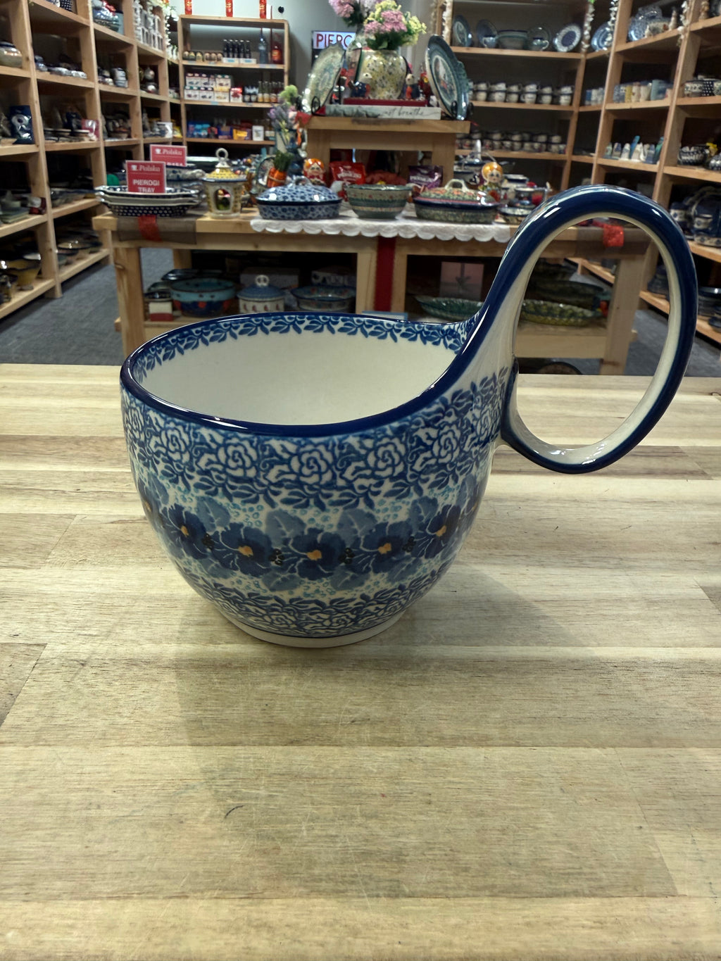 Polish Pottery Soup Mug - Unikat 3639