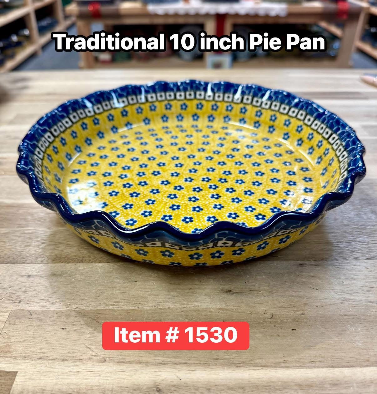 Polish Pottery Traditional(Yellow/Blue) Pie Plate