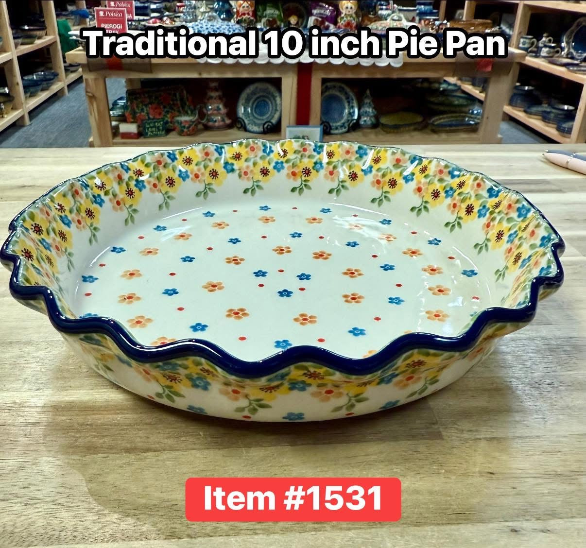 Polish Pottery Traditional(Yellow Flower) Pie Plate