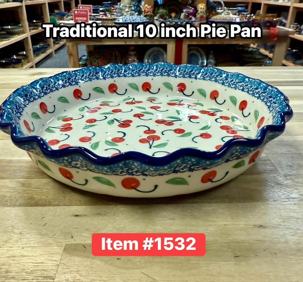 Polish Pottery Traditional(Cherries) Pie Plate