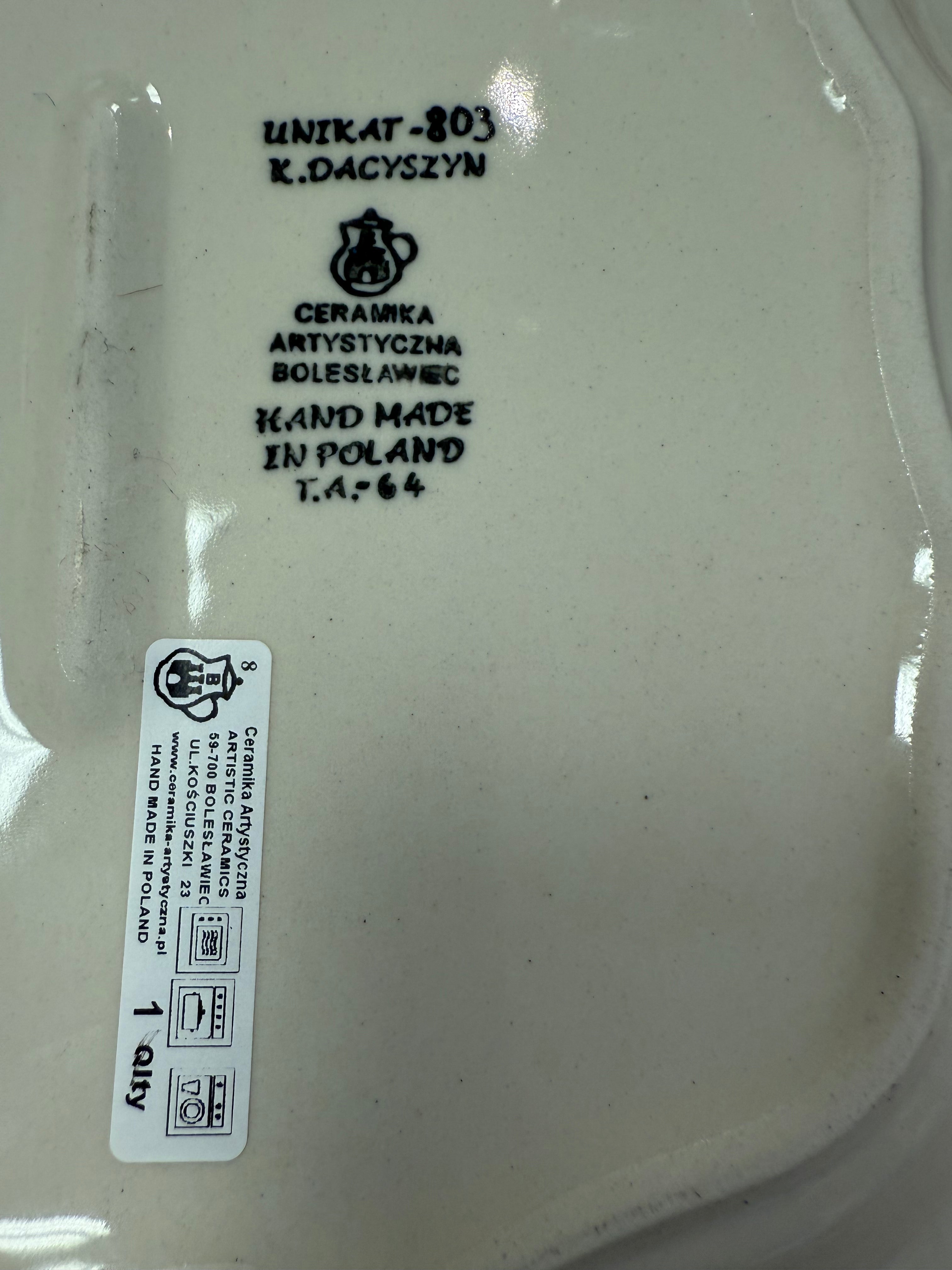 Polish Pottery Unikat 803 Shaped Serving Plate