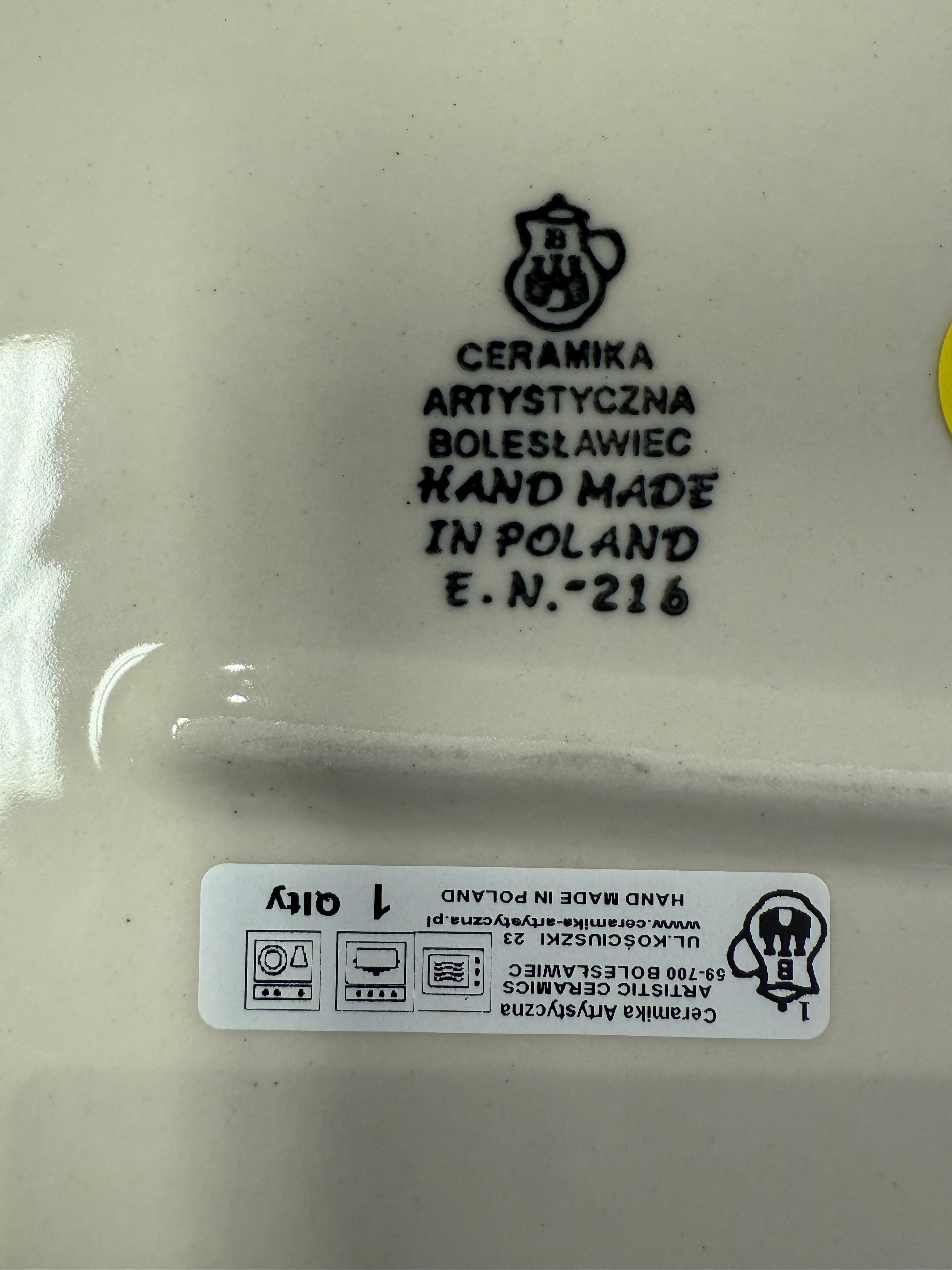 Polish Pottery Traditional(Blue Poppy) Unique Shaped Serving Plate