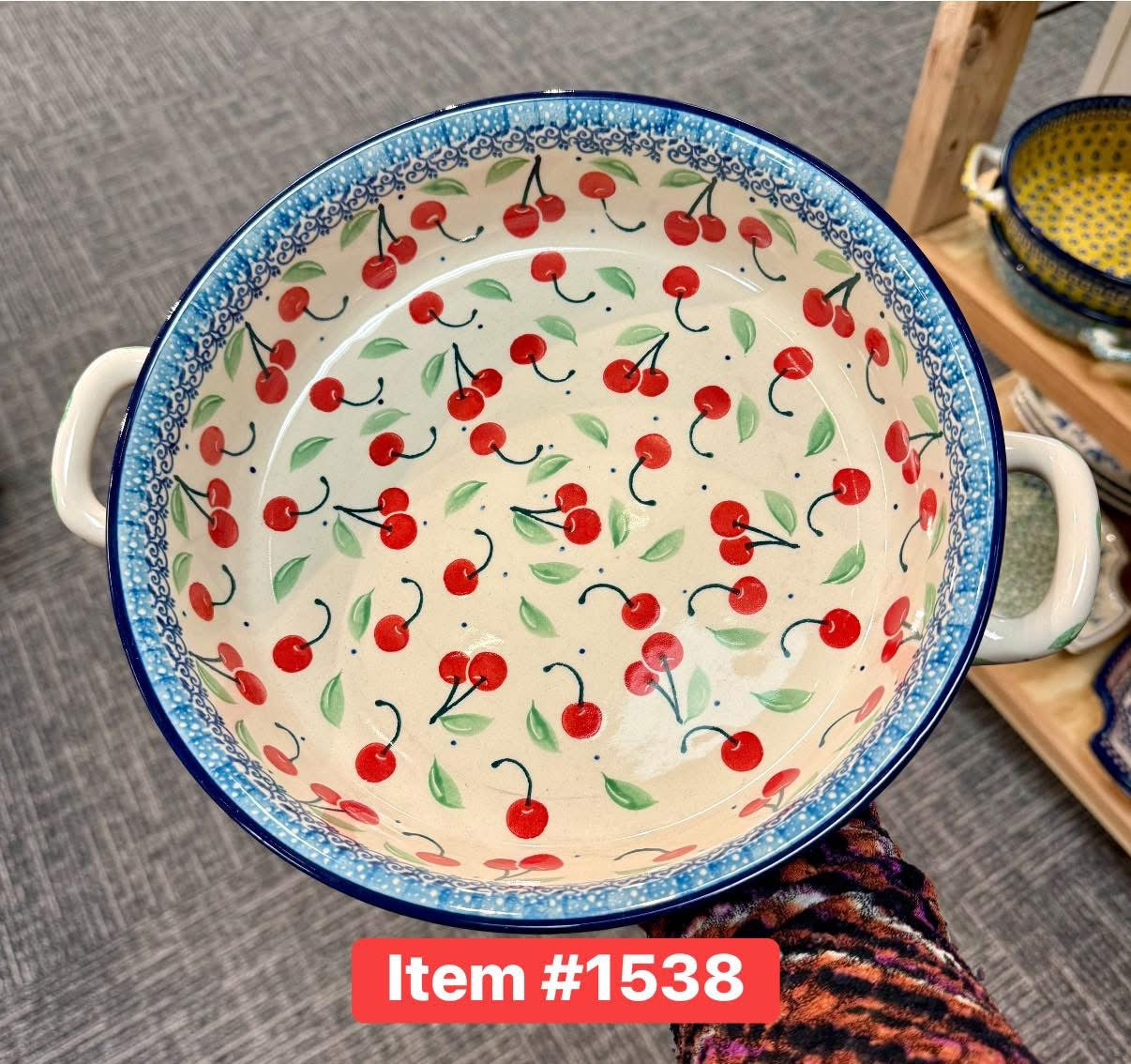 Polish Pottery Traditional(Cherries) Kielbasa Dish