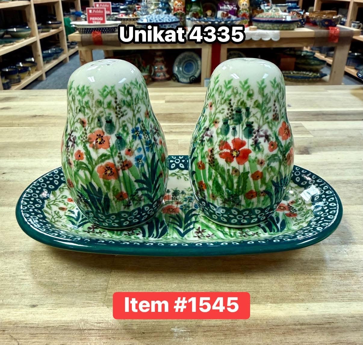 Polish Pottery Unikat 4335 Salt & Pepper Set